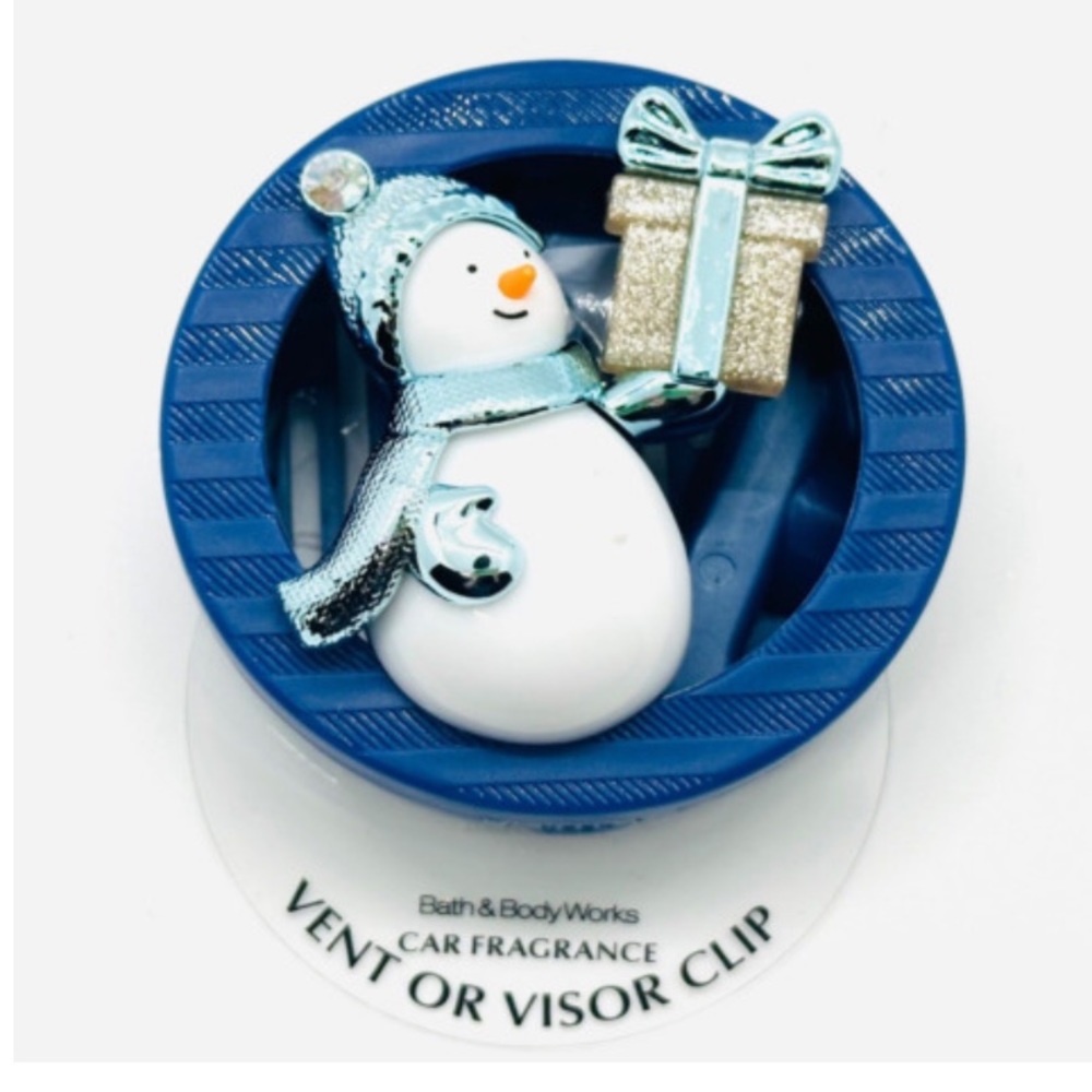 💎 Bath & Body Works Car Fragrance Holder Vent Visor Clip Snowman NWT